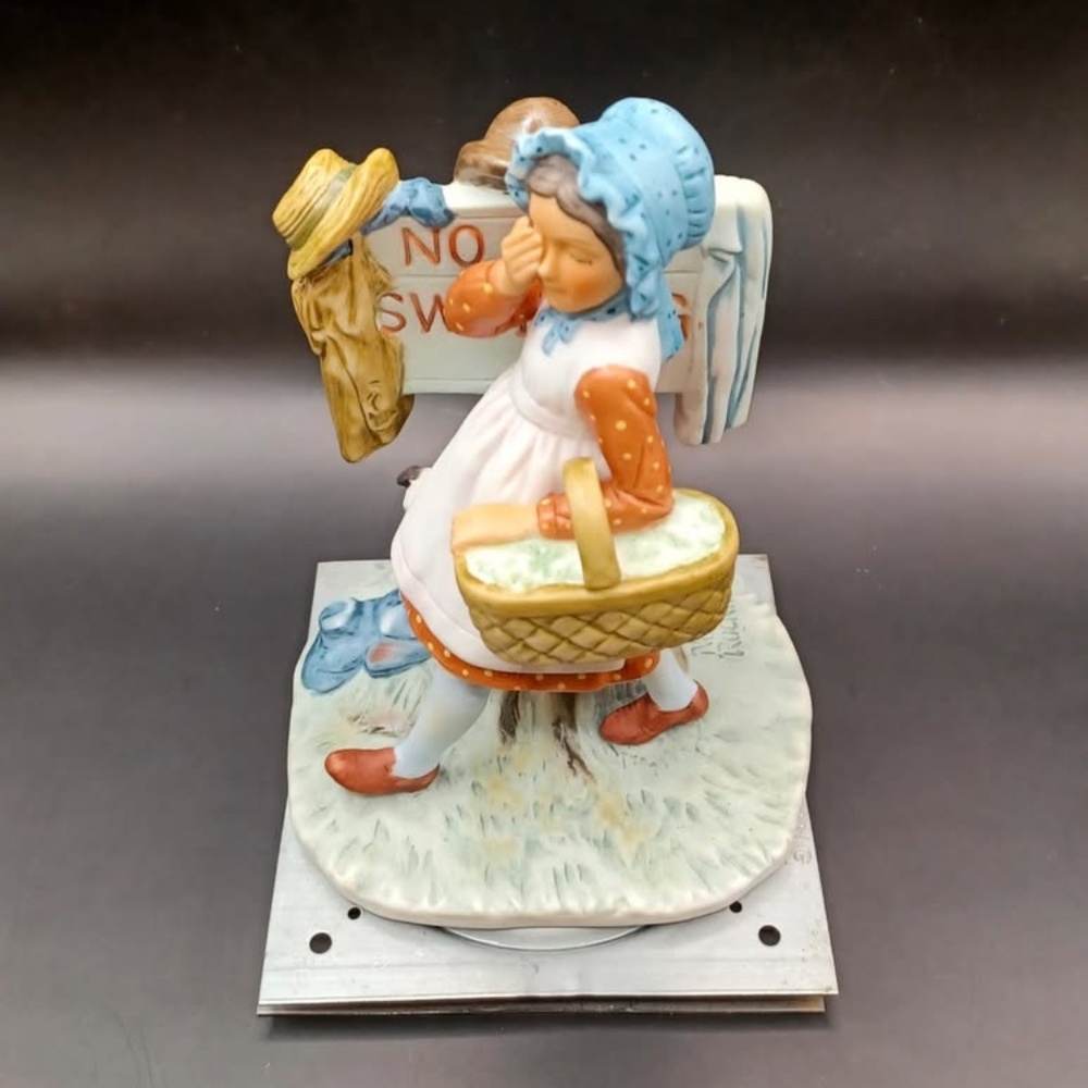 "No Swimming" by Norman Rockwell 1974 Porcelain Figurine